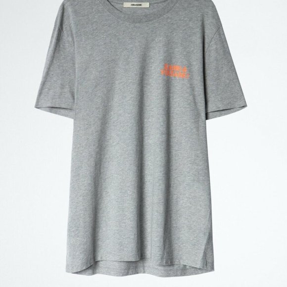 Zadig & Voltaire Men's Ted Hc Ktda T-Shirt Gray Cotton Printed XS NWT - Picture 5 of 5